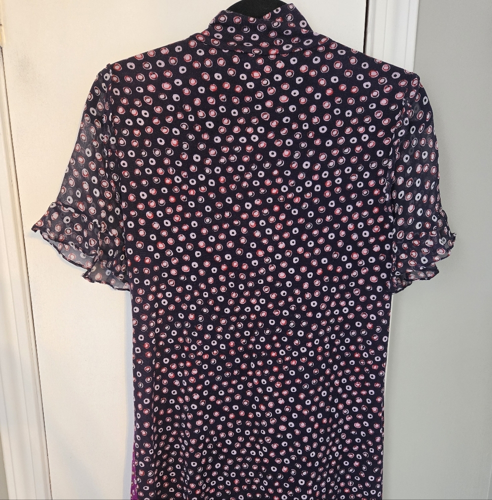 Diane Von Furstenberg Sebina Dress Size 6 Wool/Silk Pirouette Dot Amethyst - Picture 9 of 10